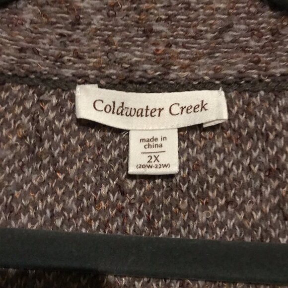 Coldwater Creek Textured Moto Marled Rami Wool Blend Jacket Brown Multi XXL - Picture 4 of 8